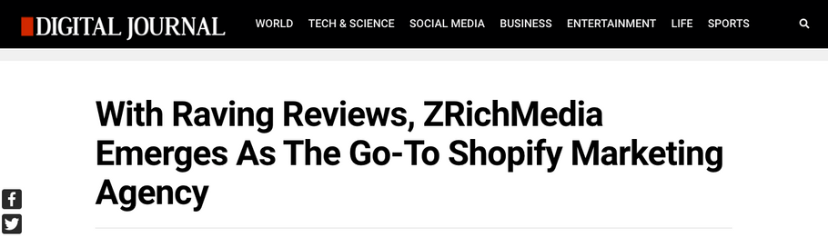 REPOST: With Raving Reviews, ZRichMedia Emerges As The Go-To Shopify Marketing Agency